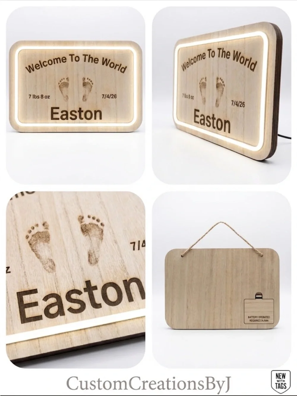 Custom Wood LED Sign Personalized Gift